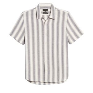 Vince Short Sleeve Stripe Button Shirt Sz M
